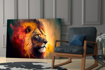 Nobility of the Lion Glass Wall Art
