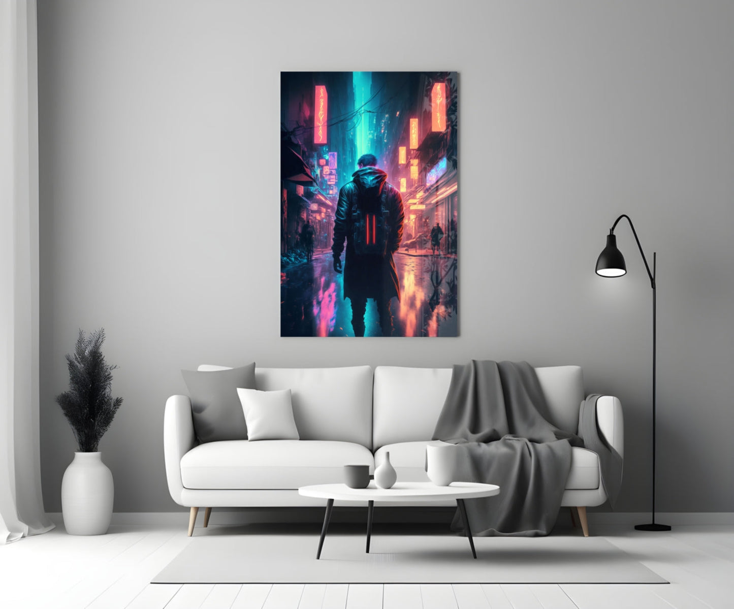 Cyberpunk Glass Wall Art