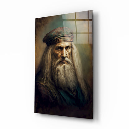 Leonardo da Vinci Portrait Glass Wall Art