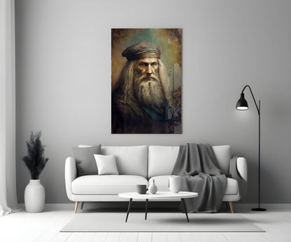 Leonardo da Vinci Portrait Glass Wall Art