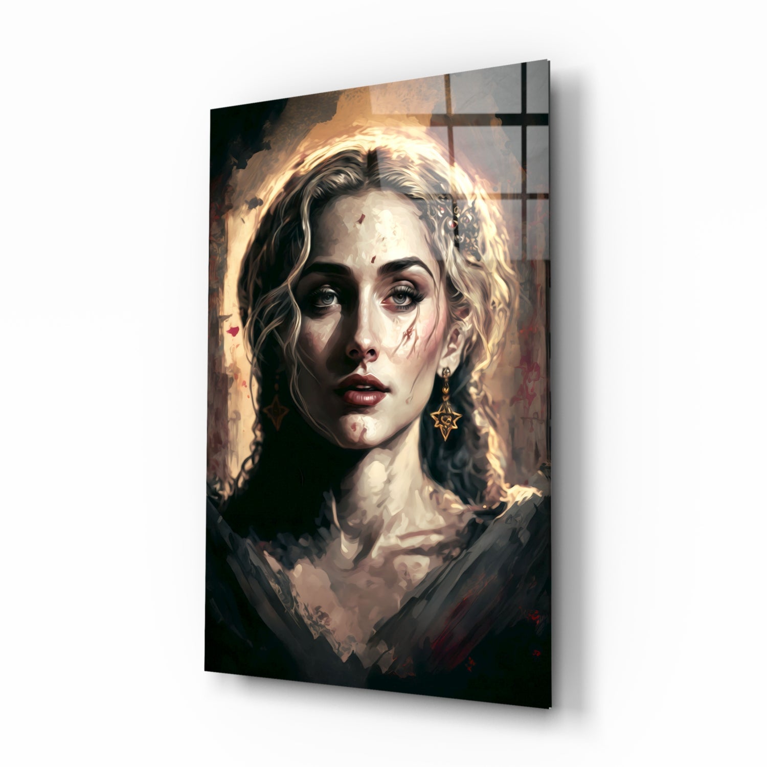 Madonna glass wall art devotional portrait