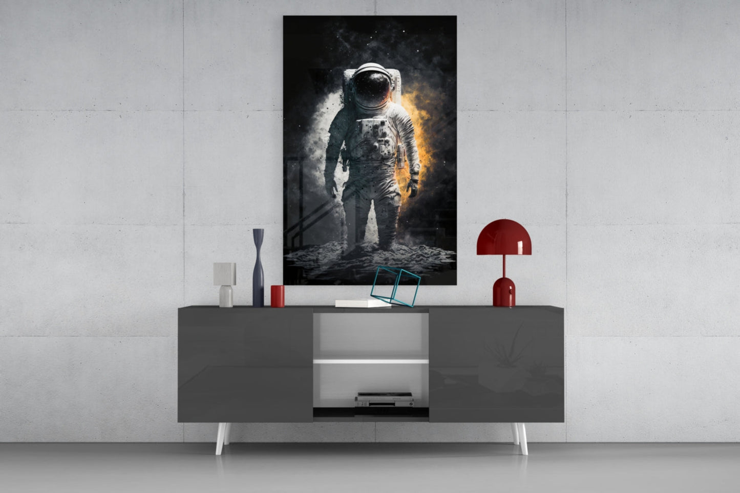 Lunar Astronaut Glass Wall Art
