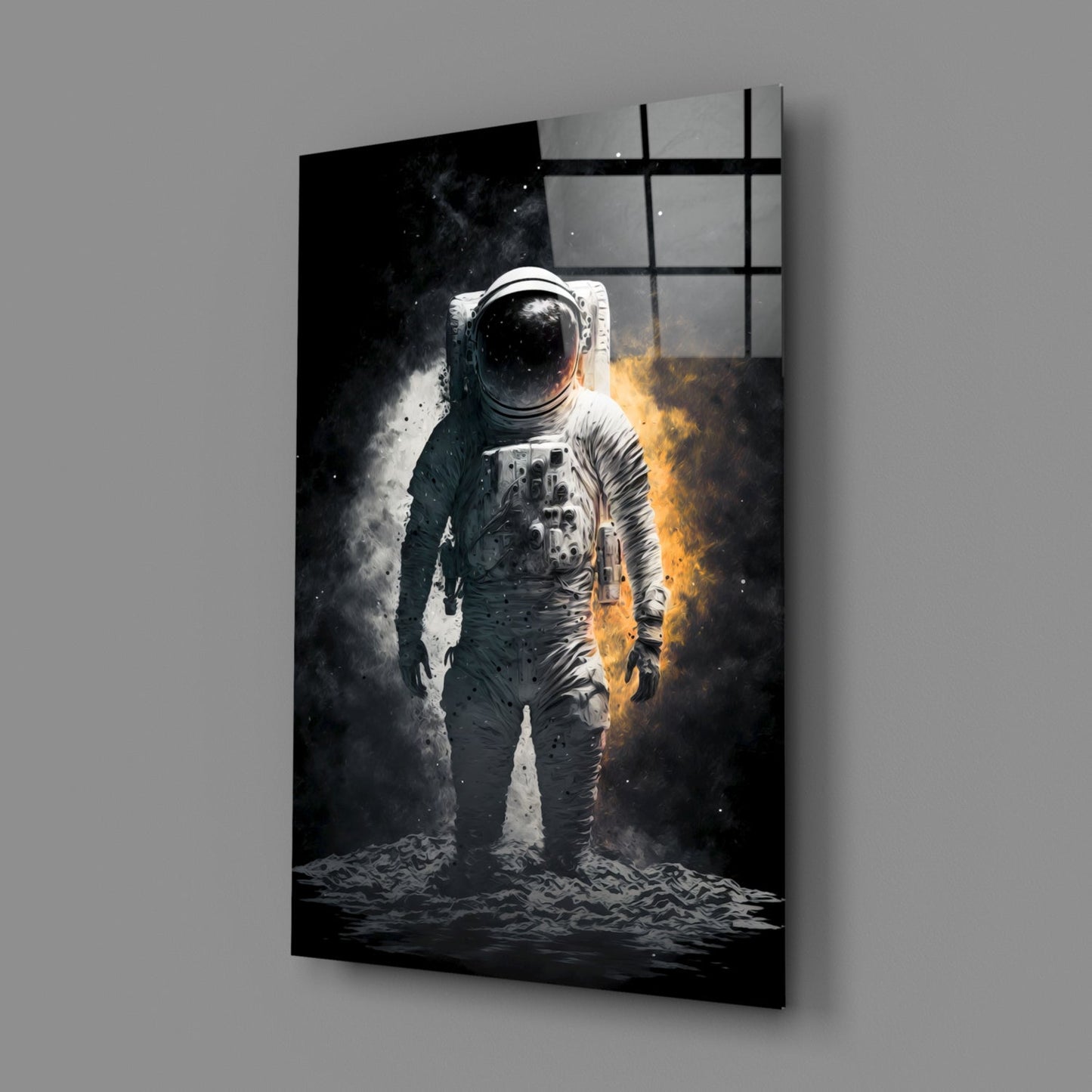 Lunar Astronaut Glass Wall Art