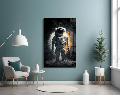 Lunar Astronaut Glass Wall Art