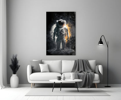 Lunar Astronaut Glass Wall Art