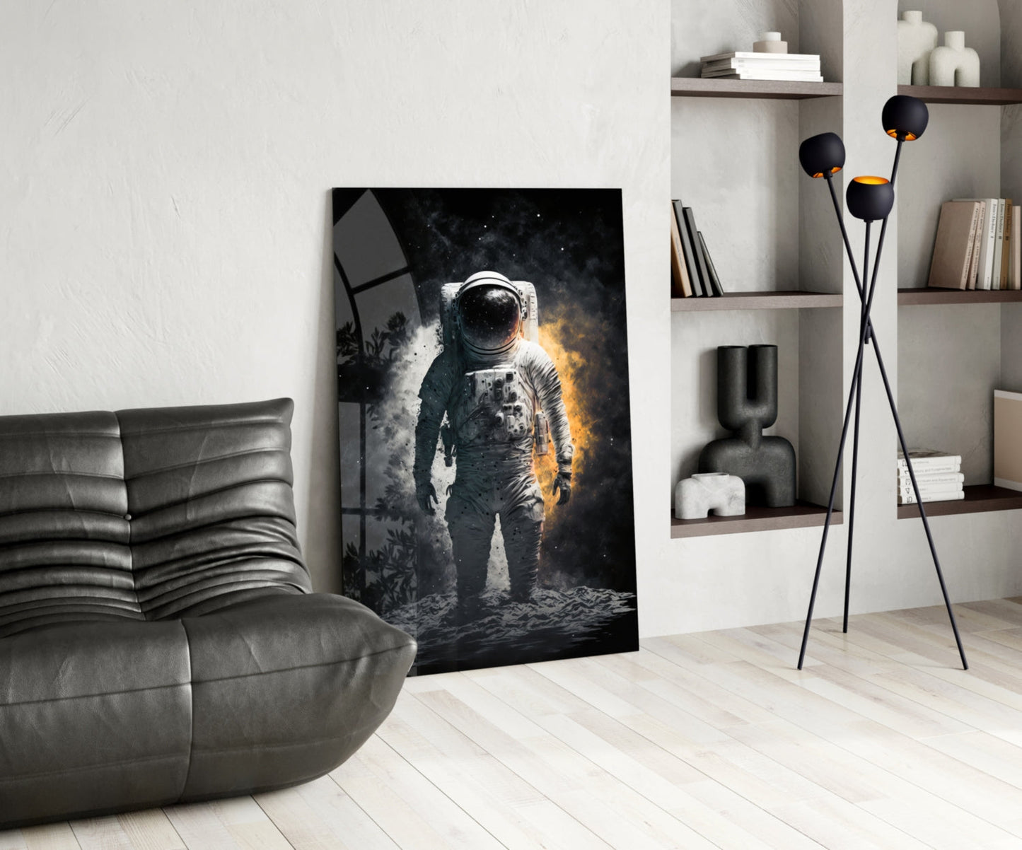 Lunar Astronaut Glass Wall Art
