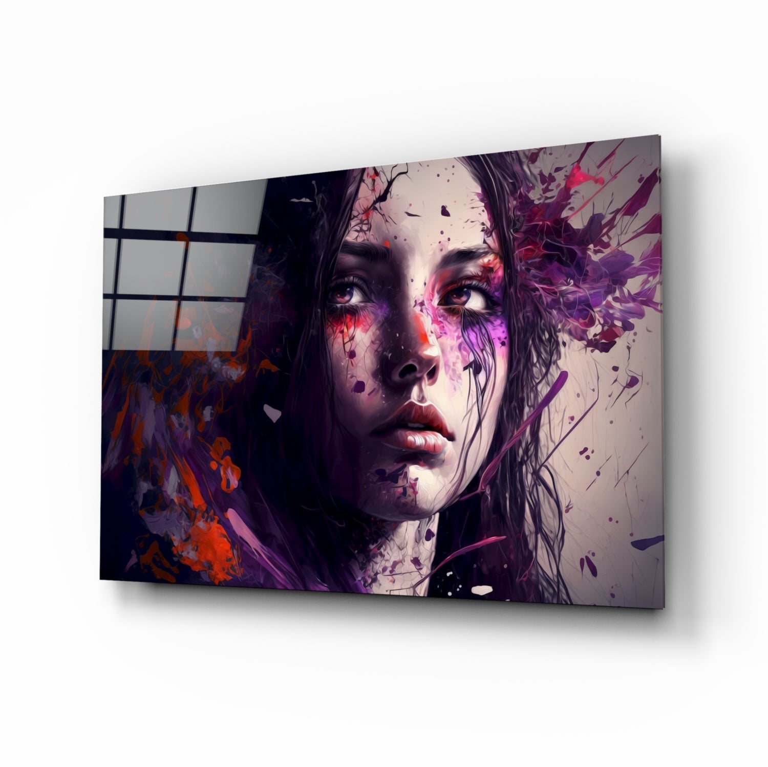Beauty of a Sadness glass wall art melancholic portrait