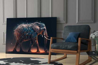 Walking Elephant Glass Wall Art