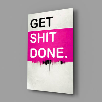 Motivational Typography Glass Wall Art