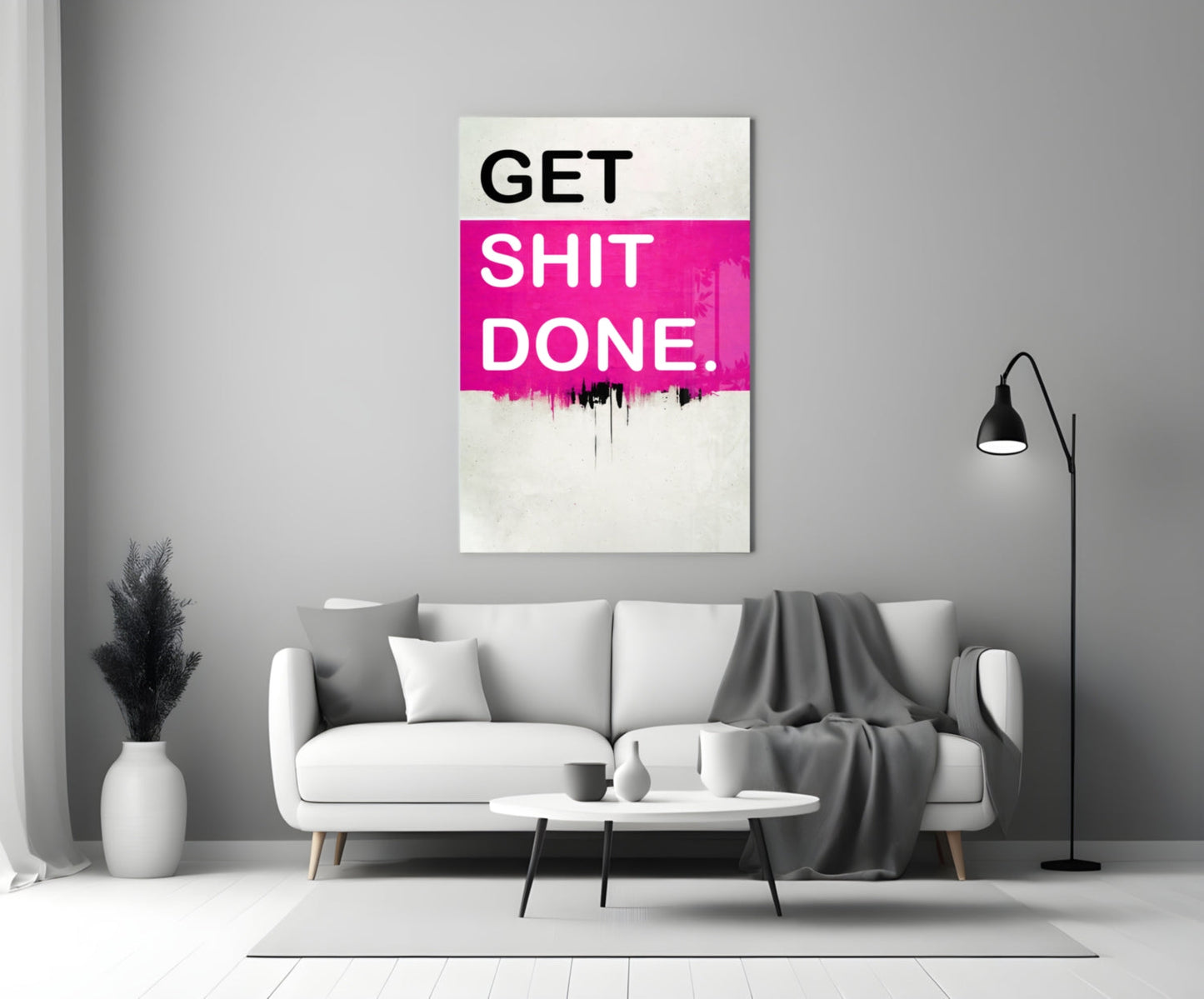 Motivational Typography Glass Wall Art