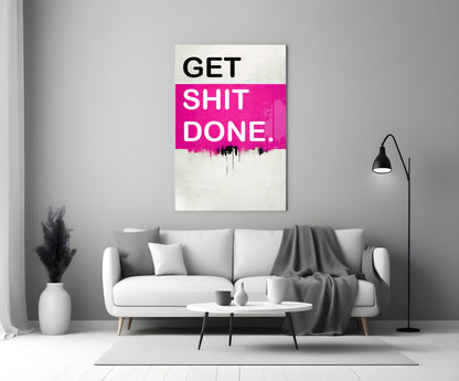 Motivational Typography Glass Wall Art