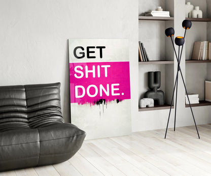 Motivational Typography Glass Wall Art