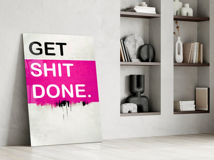 Motivational Typography Glass Wall Art