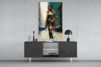 Pose Womanly Glass Wall Art