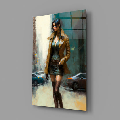 Pose Womanly Glass Wall Art