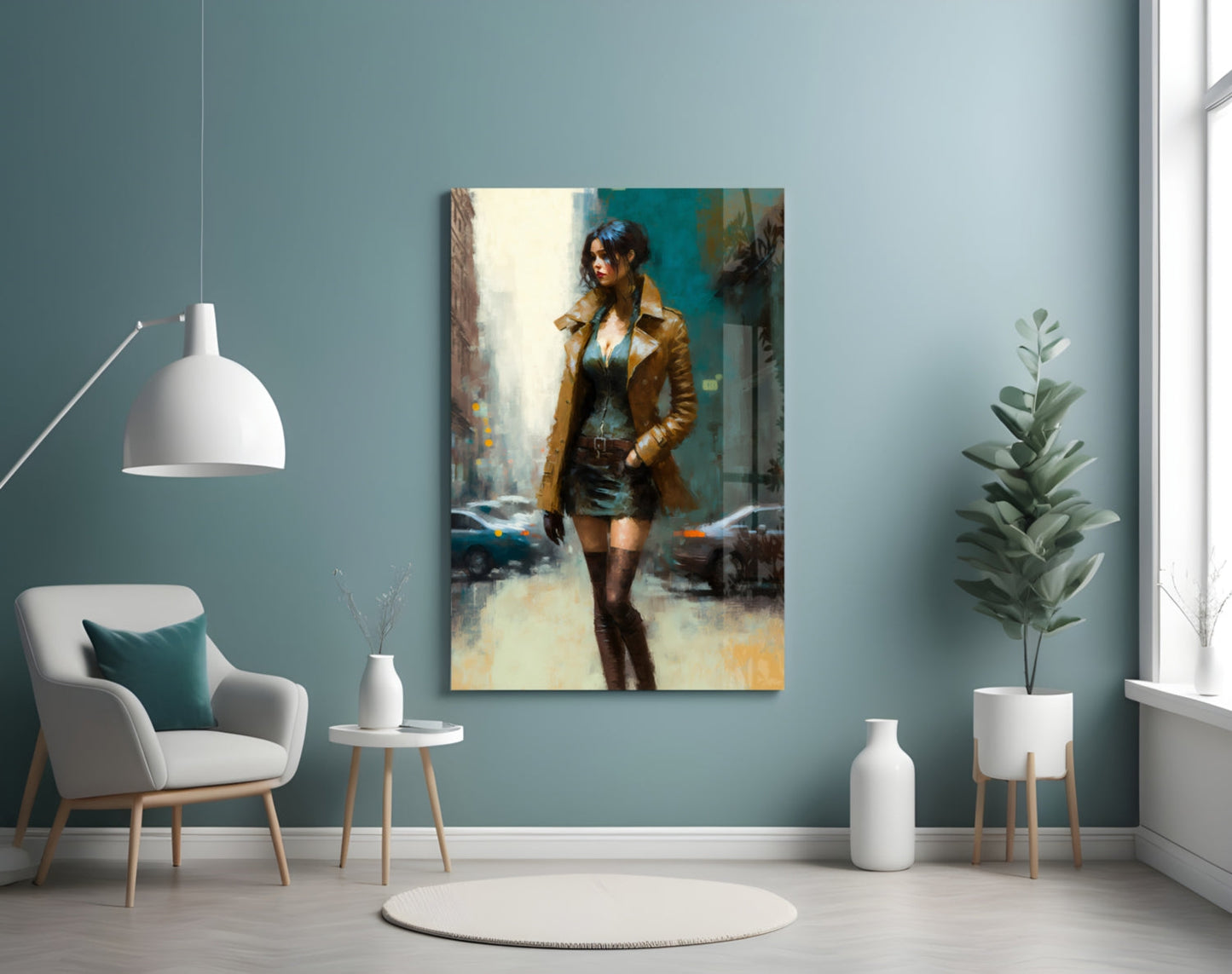 Pose Womanly Glass Wall Art