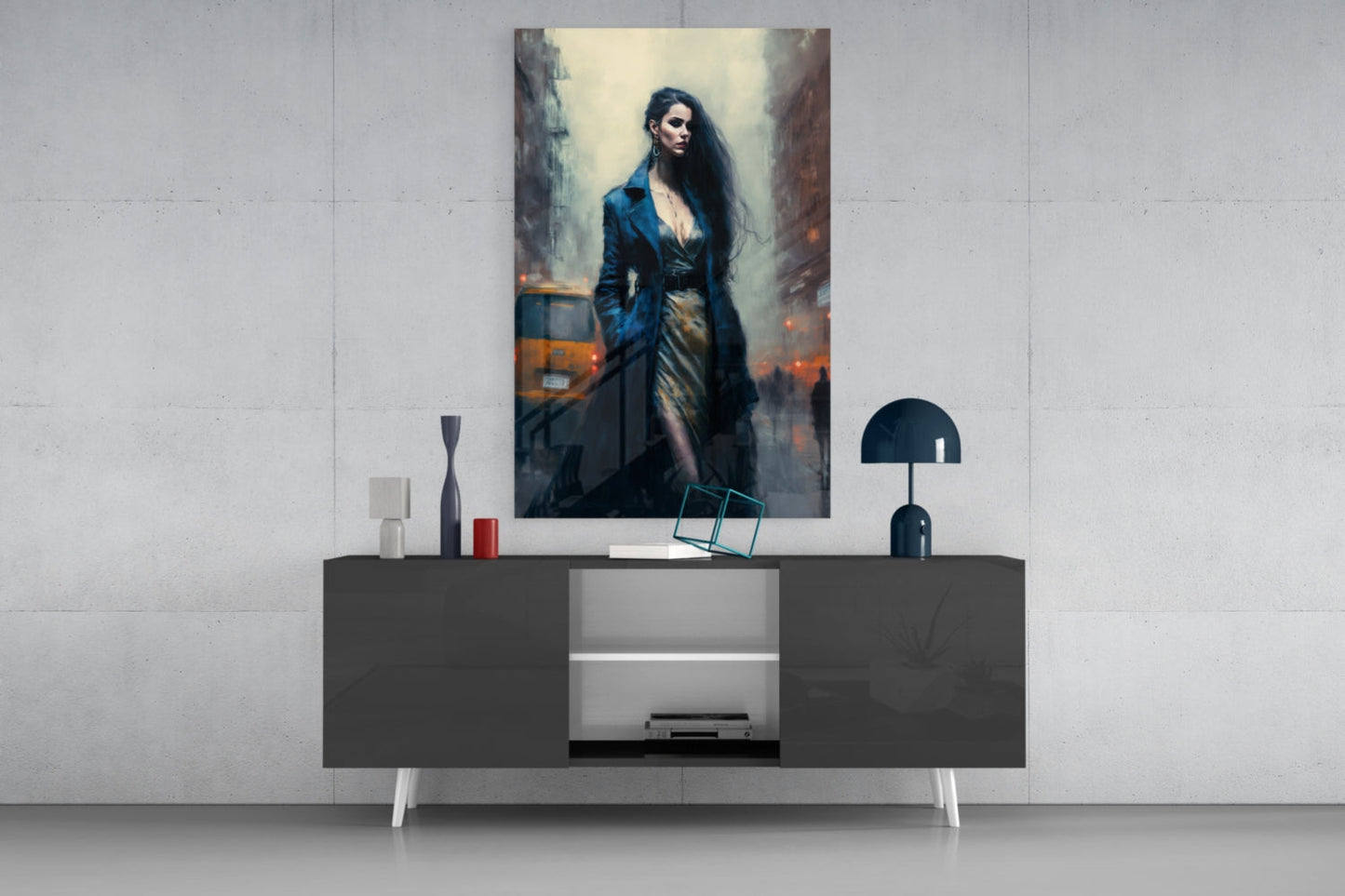 Midnight Noir Portrait Glass Wall Art