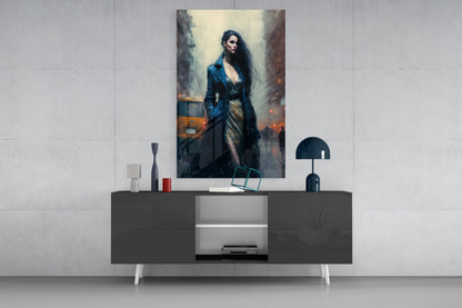 Midnight Noir Portrait Glass Wall Art