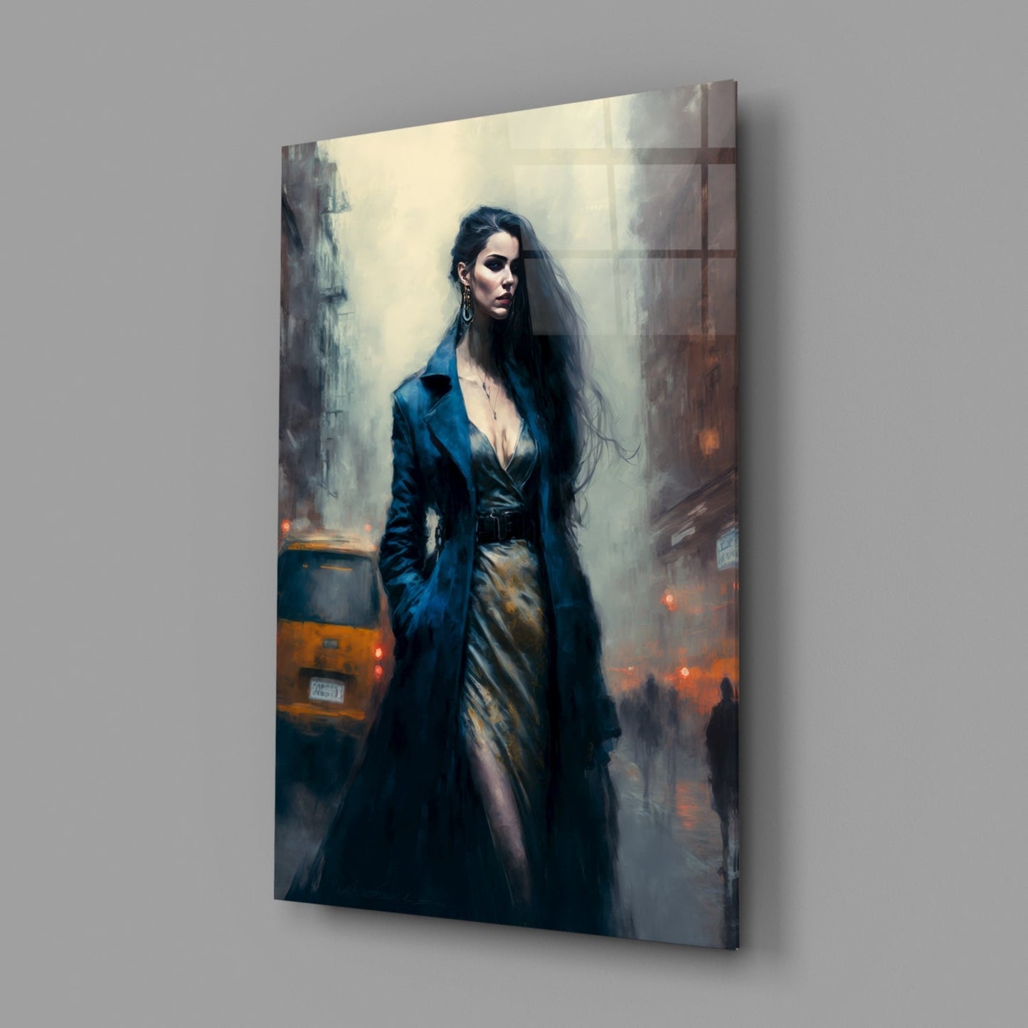 Midnight Noir Portrait Glass Wall Art