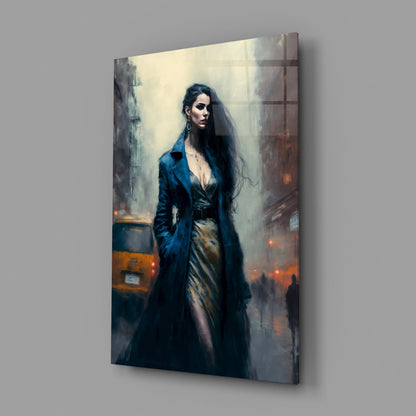 Midnight Noir Portrait Glass Wall Art