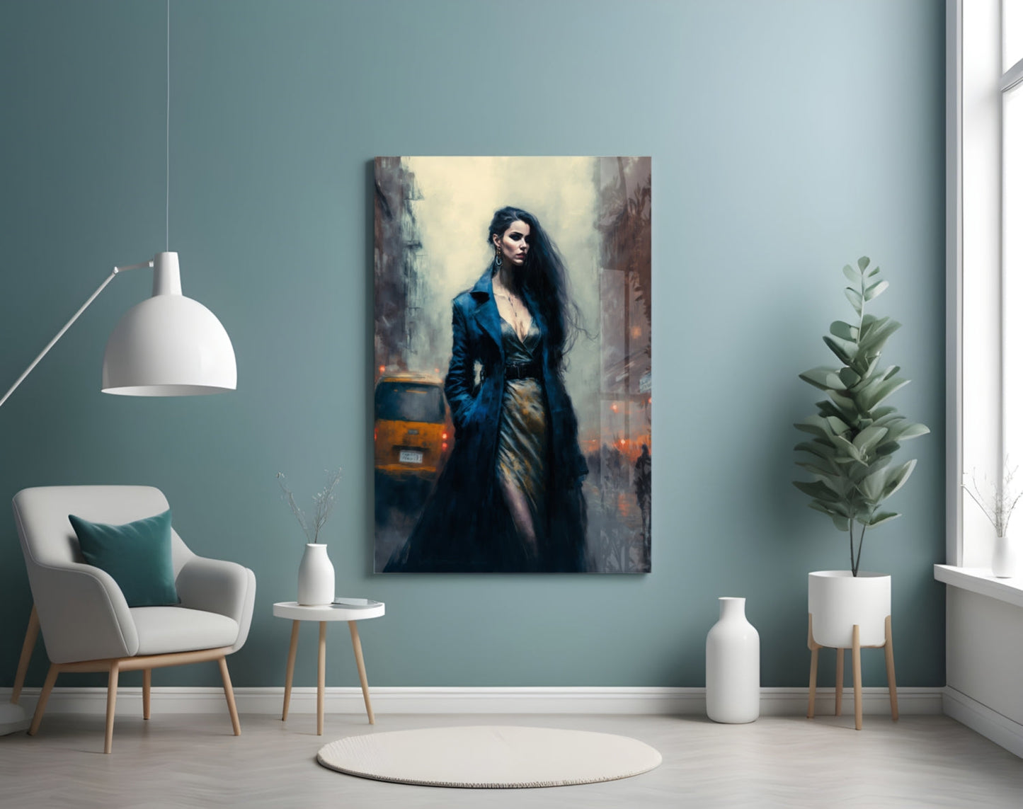 Midnight Noir Portrait Glass Wall Art