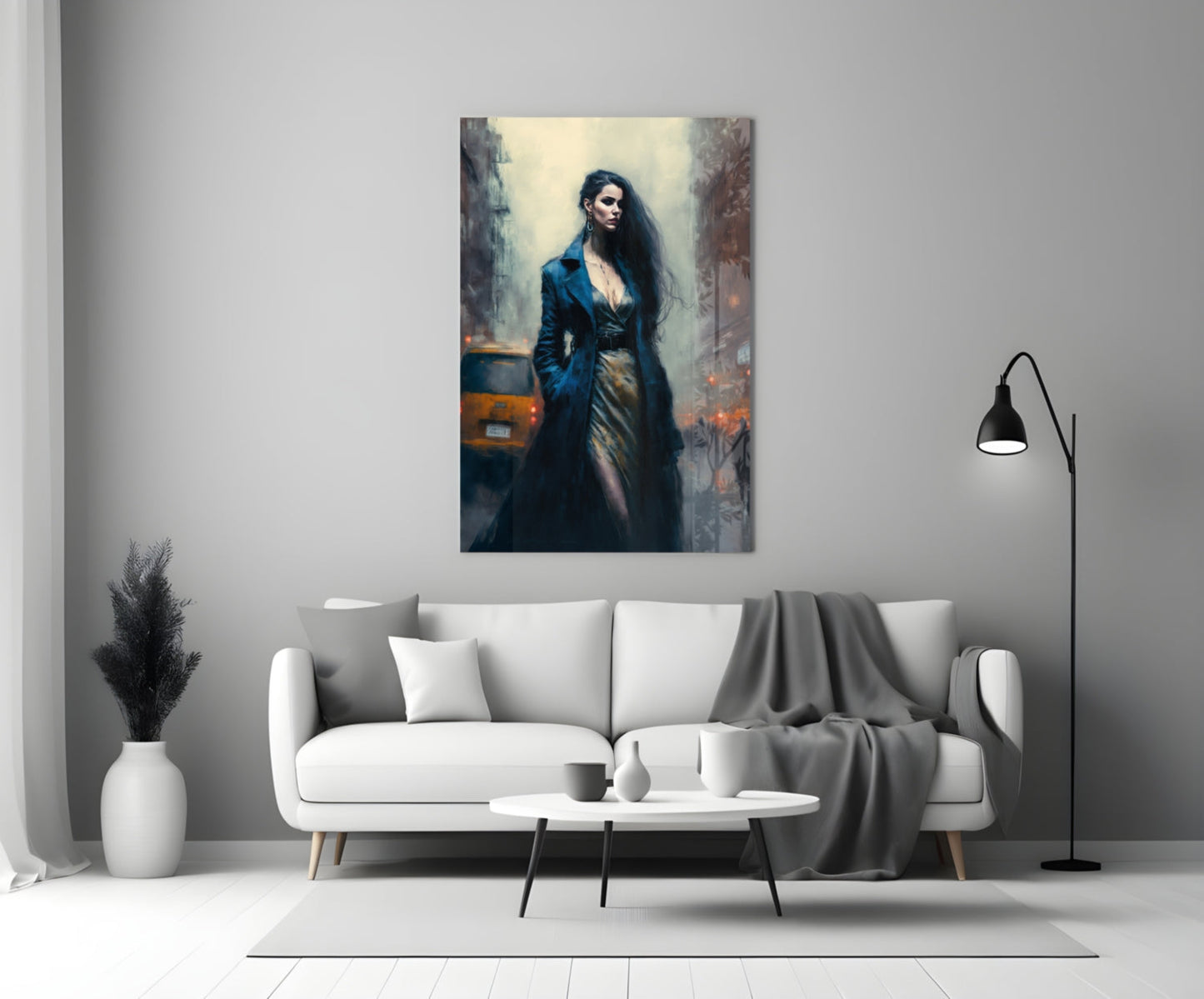 Midnight Noir Portrait Glass Wall Art