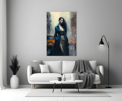 Midnight Noir Portrait Glass Wall Art