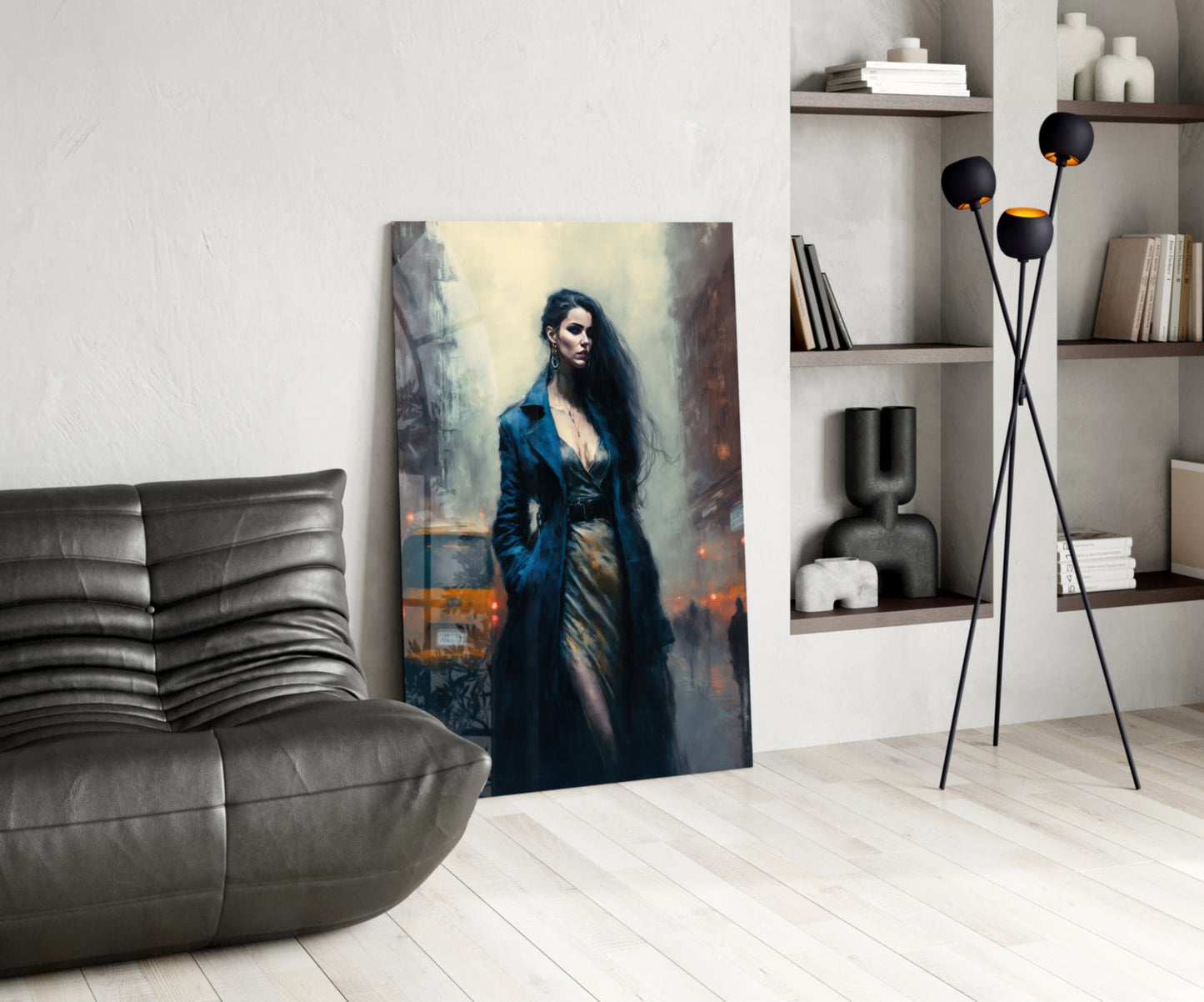 Midnight Noir Portrait Glass Wall Art