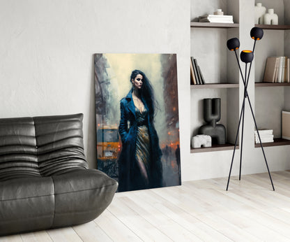 Midnight Noir Portrait Glass Wall Art
