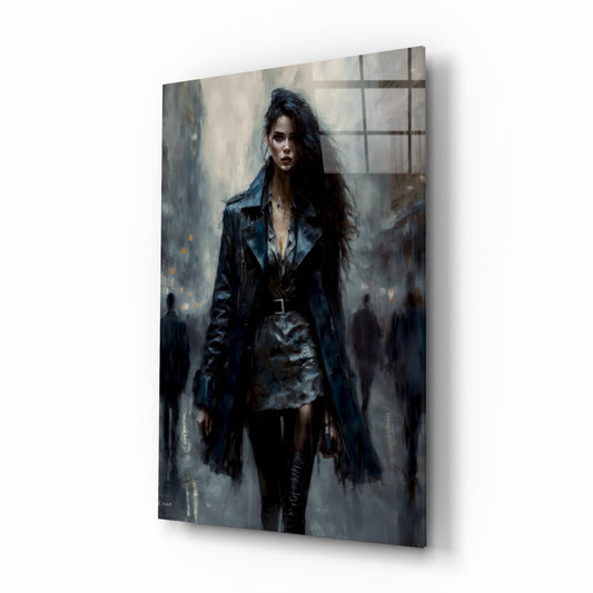 Walk Womanly glass wall art fashion design