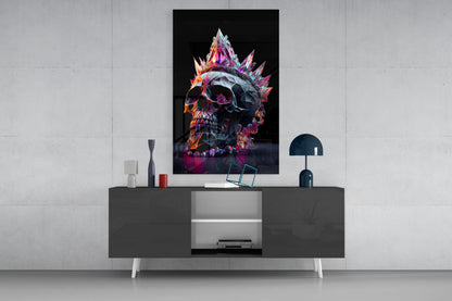 Diamond Skull Glass Wall Art