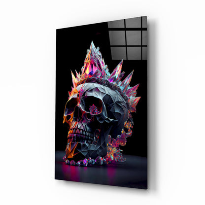 Diamond Skull glass wall art bold design