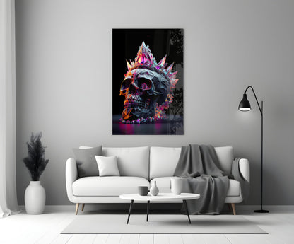 Diamond Skull Glass Wall Art