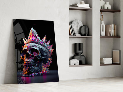 Diamond Skull Glass Wall Art