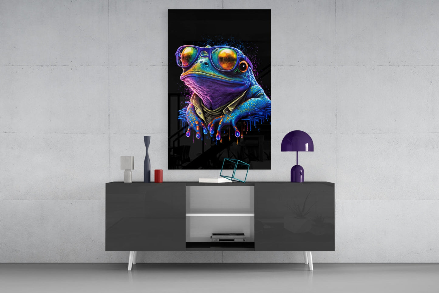 Cool Frog Glass Wall Art