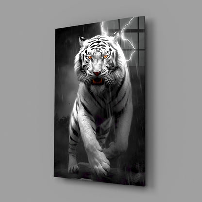 Tiger's Wrath Glass Wall Art