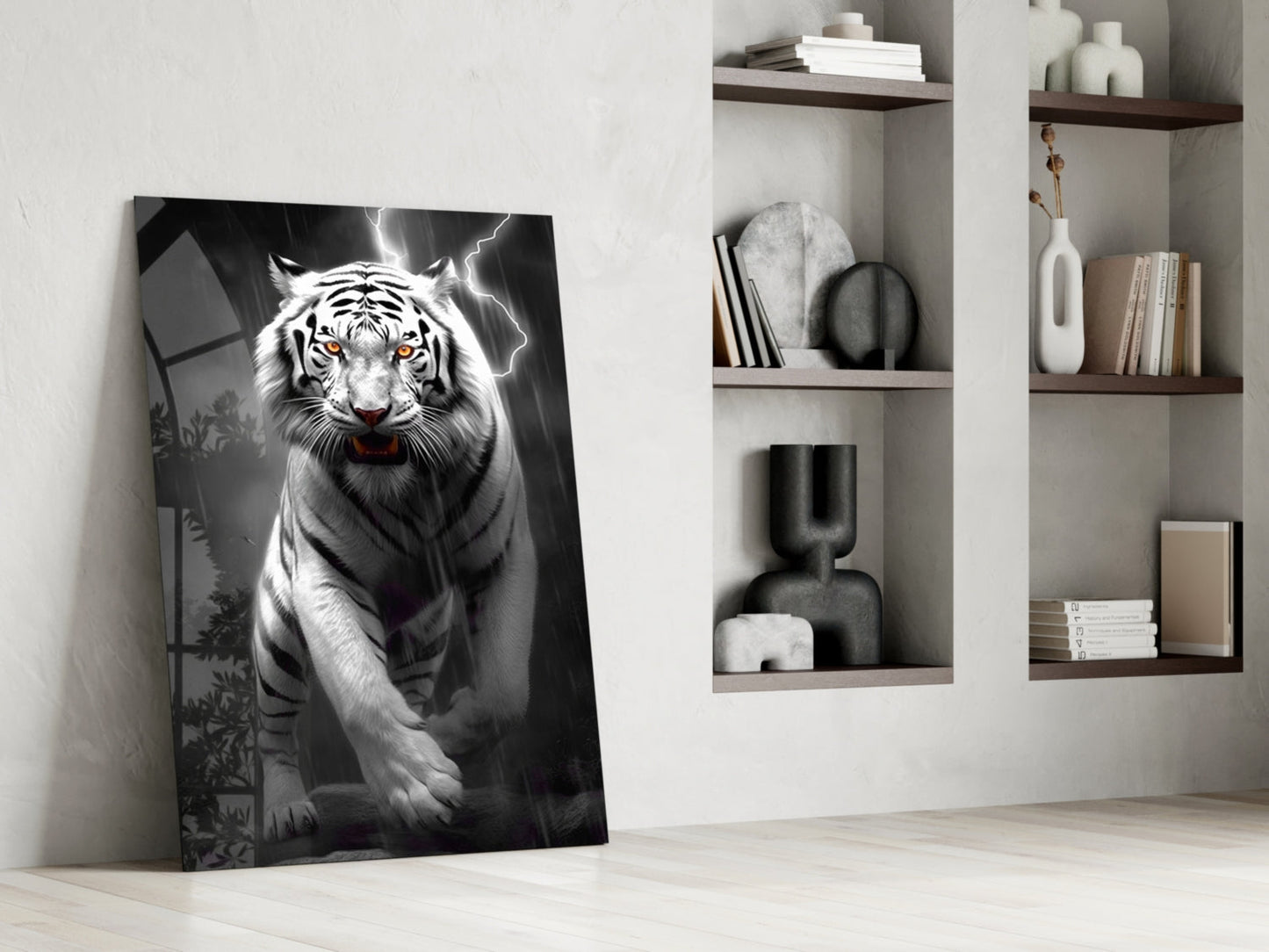 Tiger's Wrath Glass Wall Art