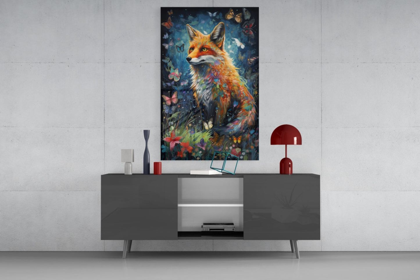 The Fox Glass Wall Art