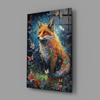 The Fox Glass Wall Art
