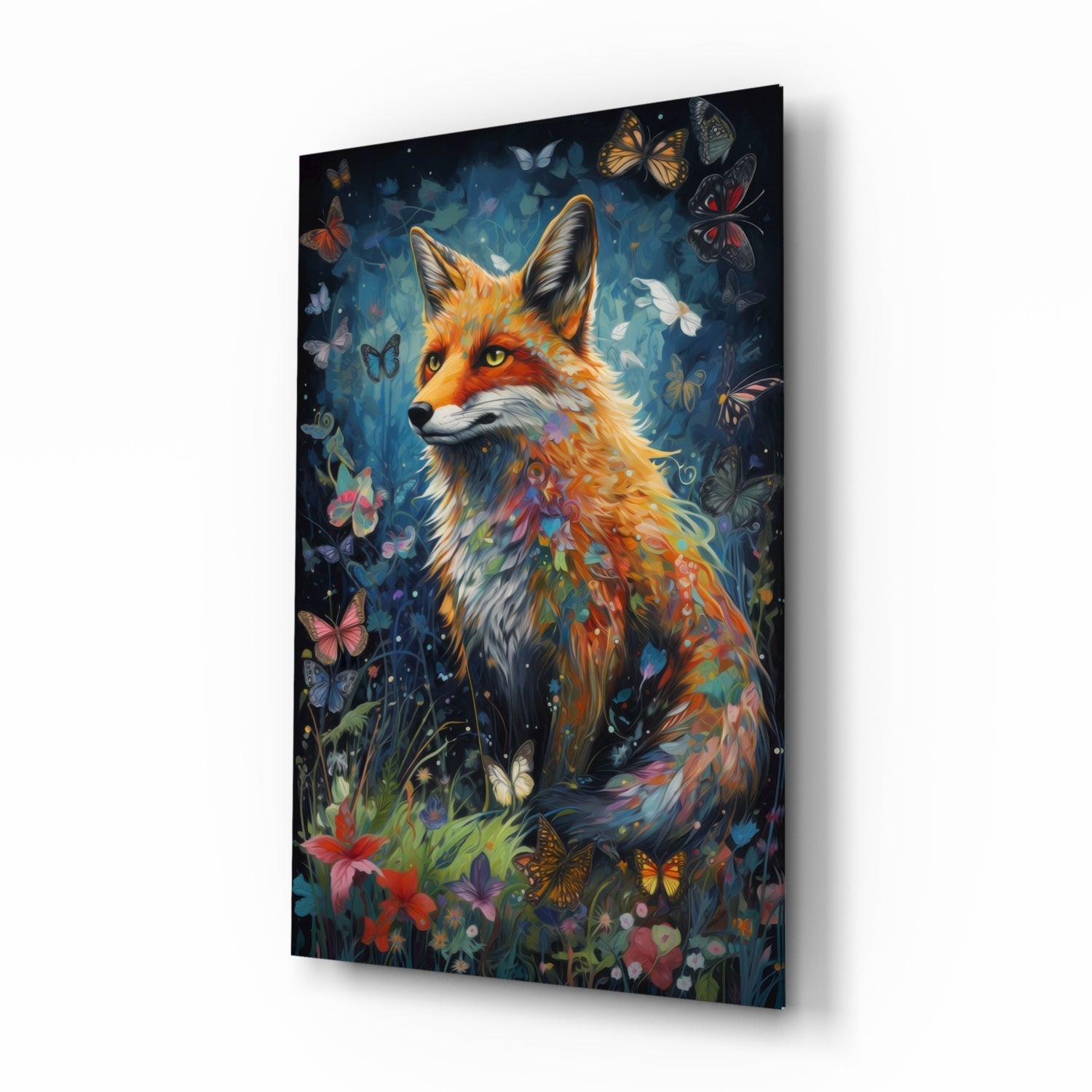 The Fox glass wall art red fox