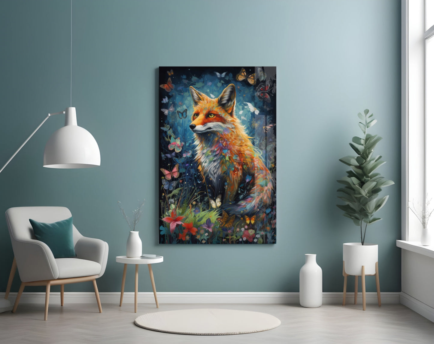 The Fox Glass Wall Art