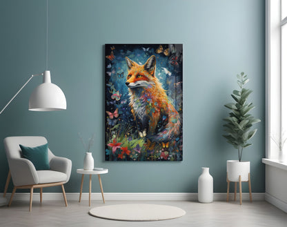 The Fox Glass Wall Art