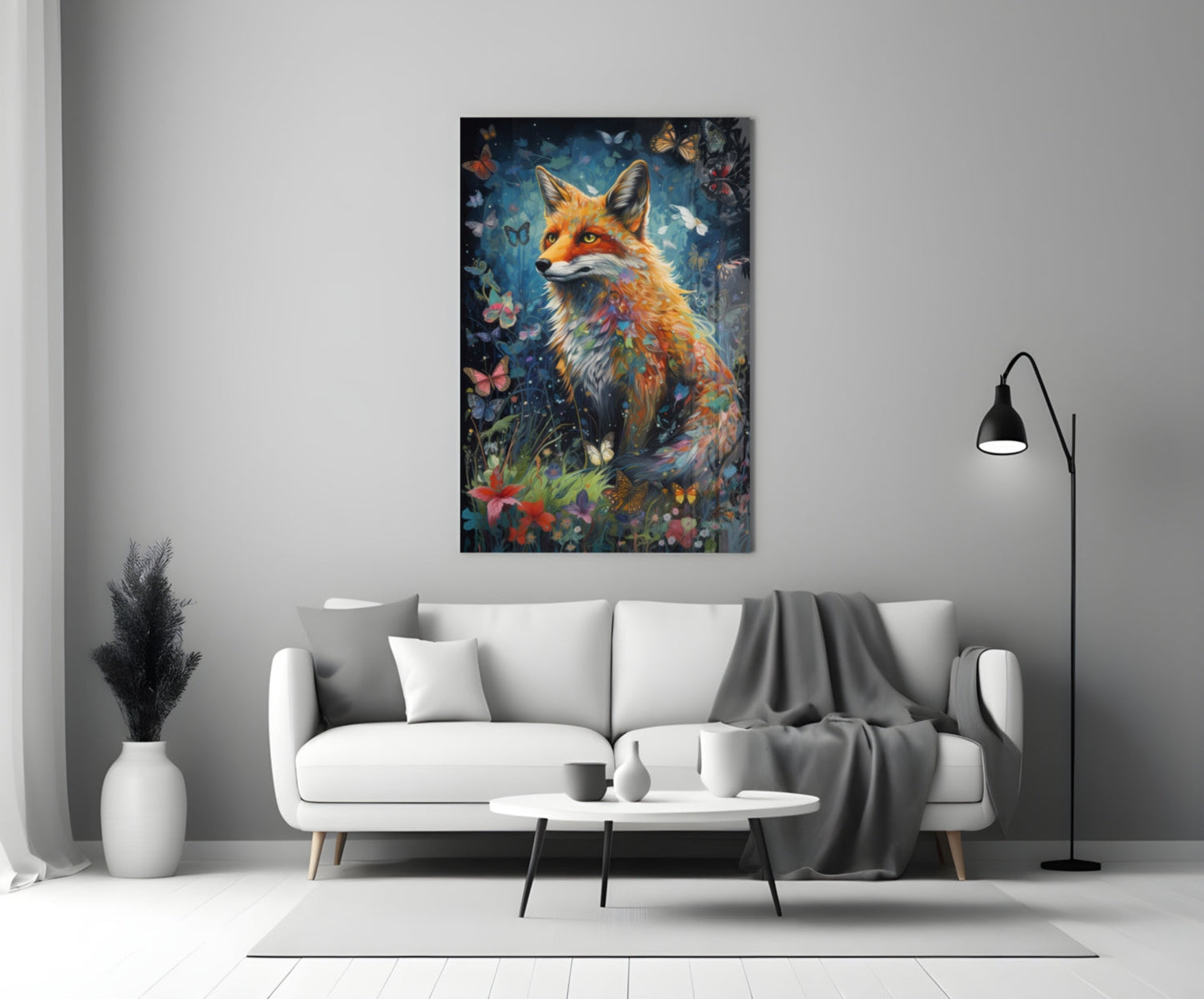 The Fox Glass Wall Art