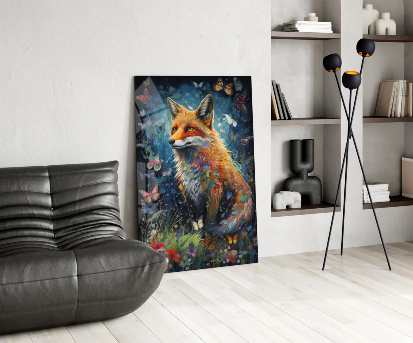 The Fox Glass Wall Art