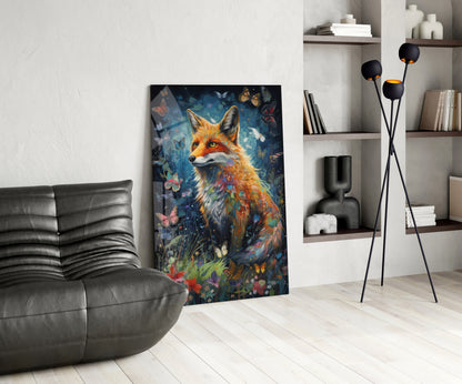 The Fox Glass Wall Art