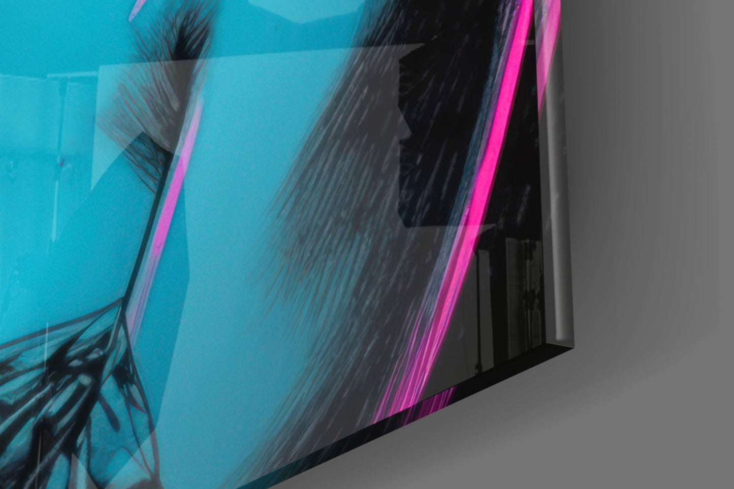 Neon Noir Girl Glass Wall Art