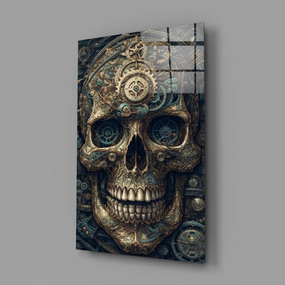 Steampunk Skull Glass Wall Art