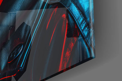 Neon City Woman Glass Wall Art
