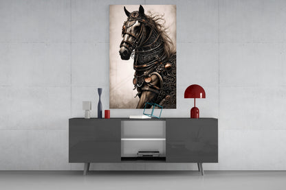 Warrior's Horse Glass Wall Art