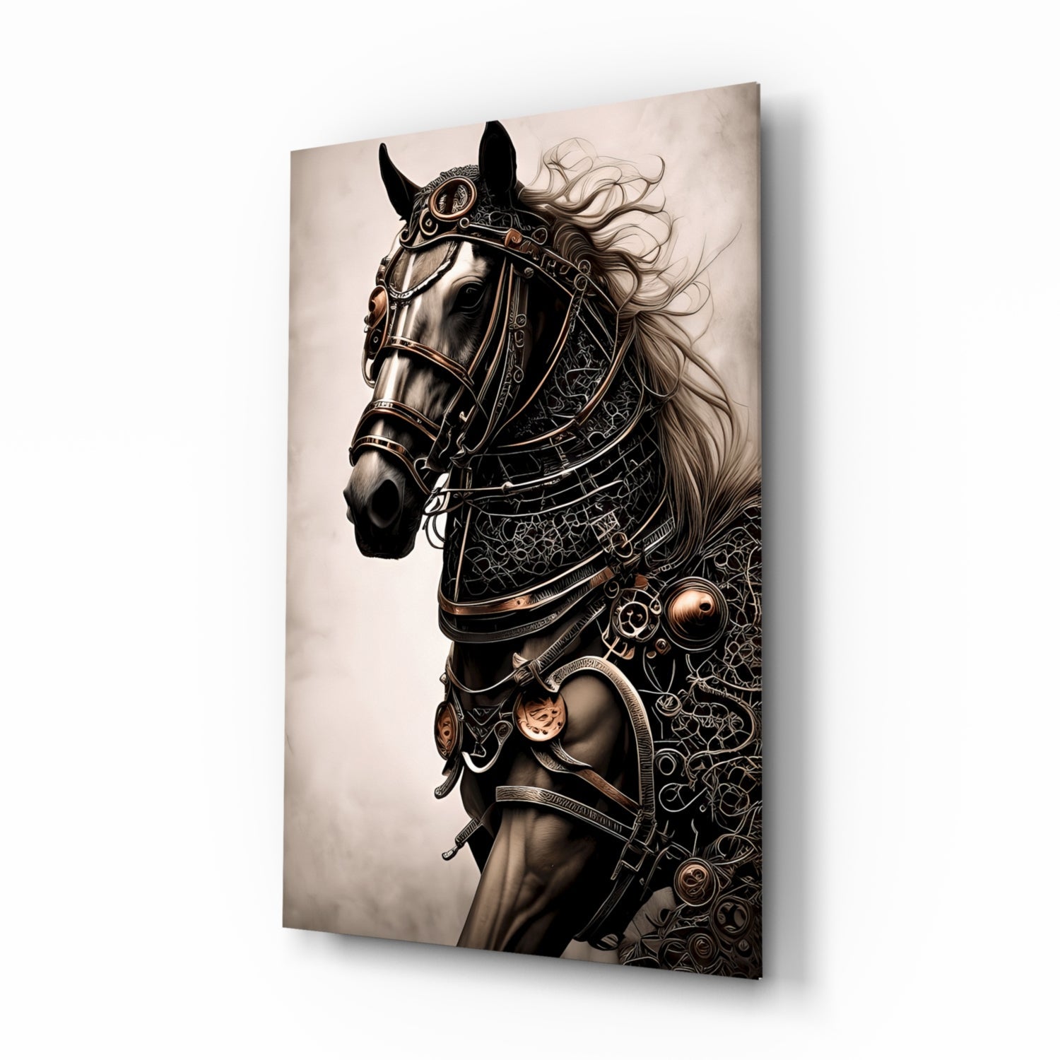 Warrior's Horse armored glass wall art
